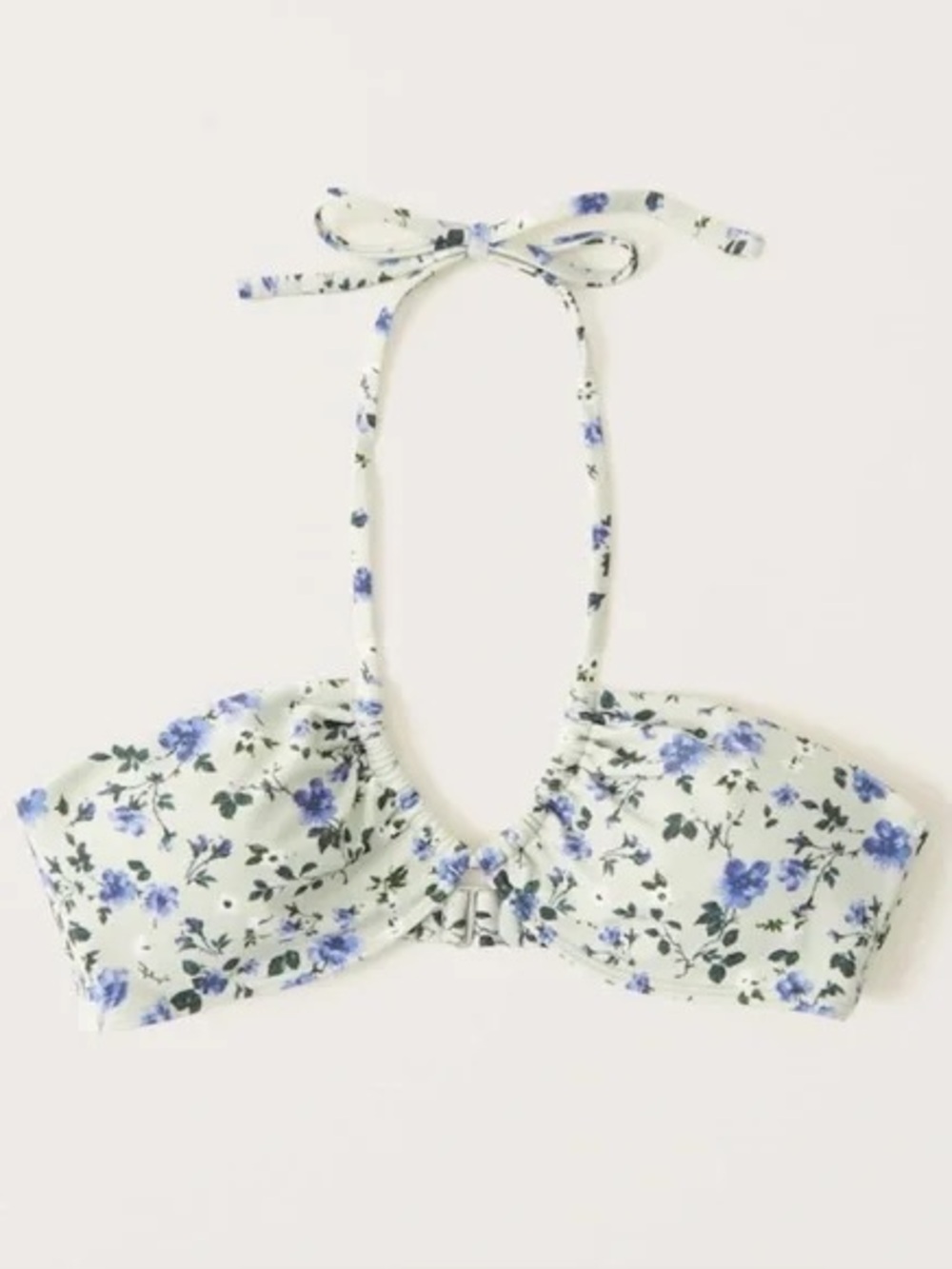 Abercrombie & Fitch Floral Halter Tie Bikini Top size Large EUC